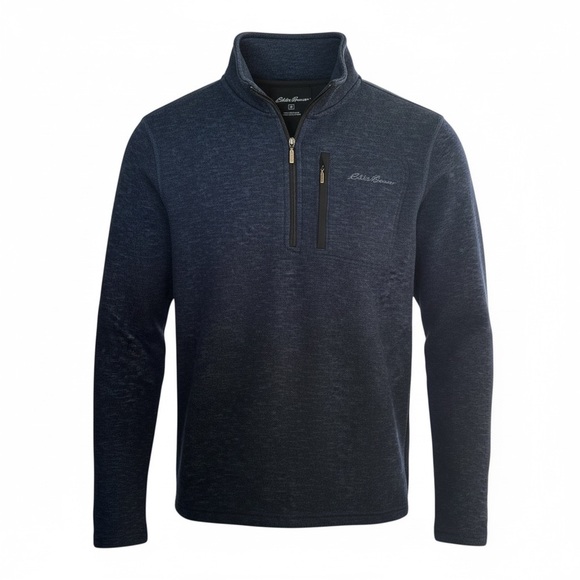 Eddie Bauer Tops - Eddie Bauer Dark Blue Quarter Zip Fleece  with Zip Front Pocket Sz S